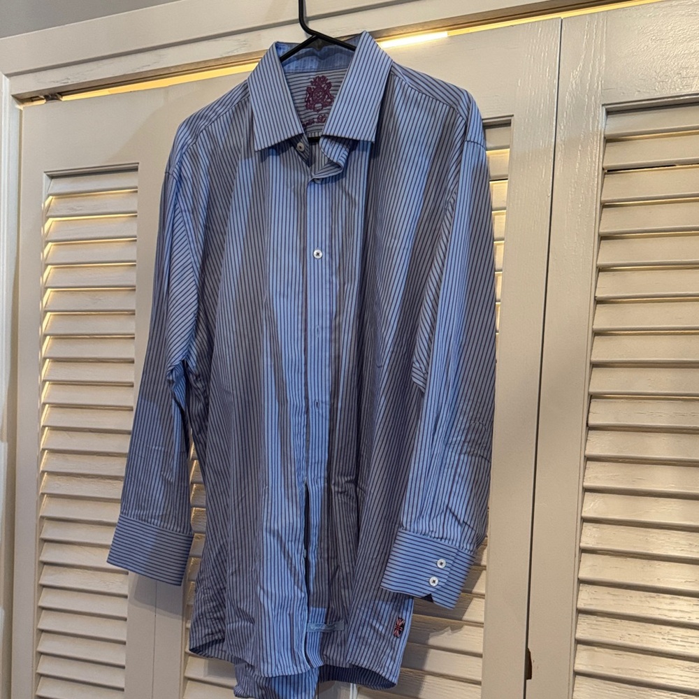 English Laundry Blue Striped Men's Shirt